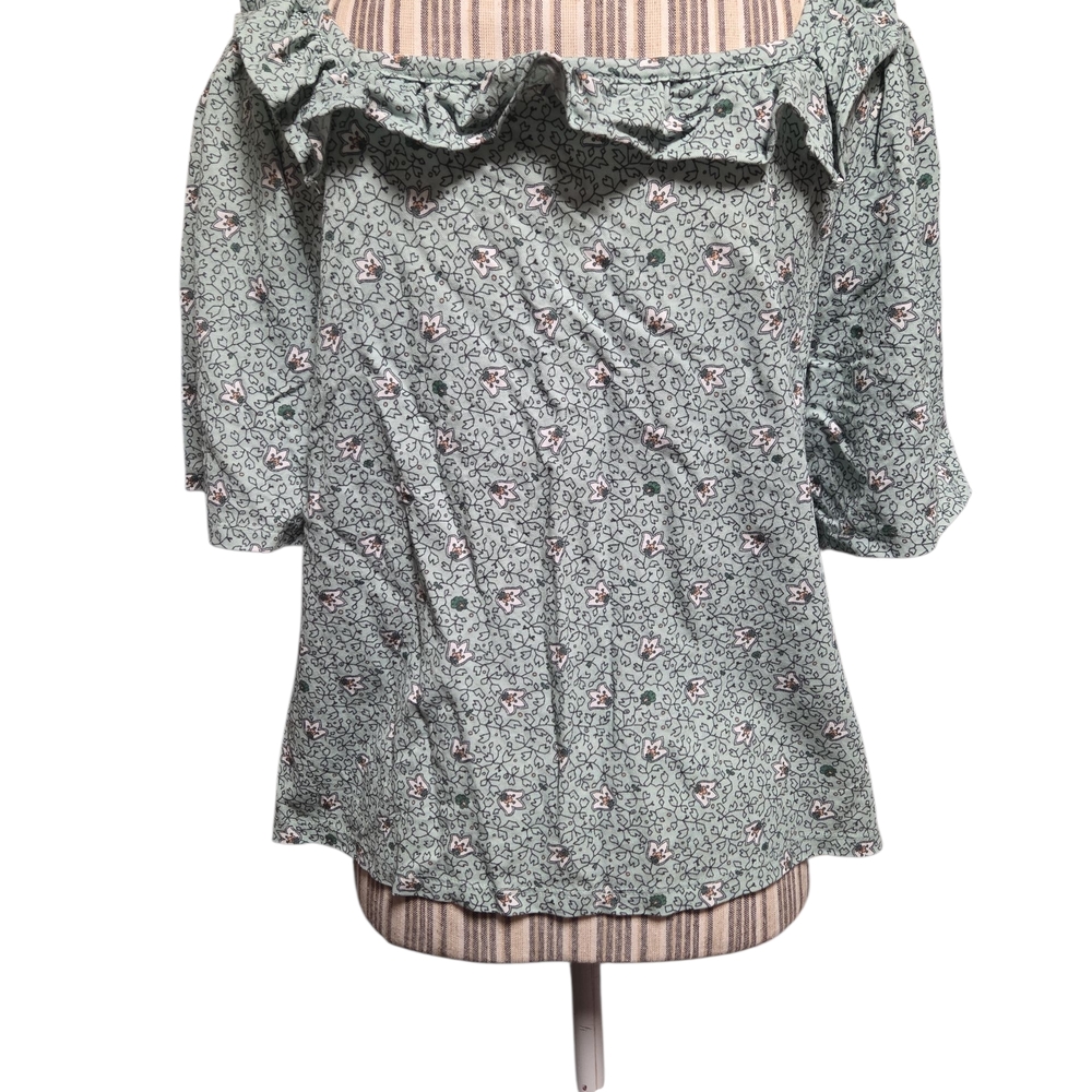 Ann Taylor Light Green Floral Top - Picture 4 of 5